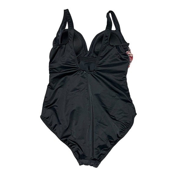 Miraclesuit Mandala Temptress One Piece Swimsuit Black Ruched Flattering Fit 14 - Picture 3 of 8
